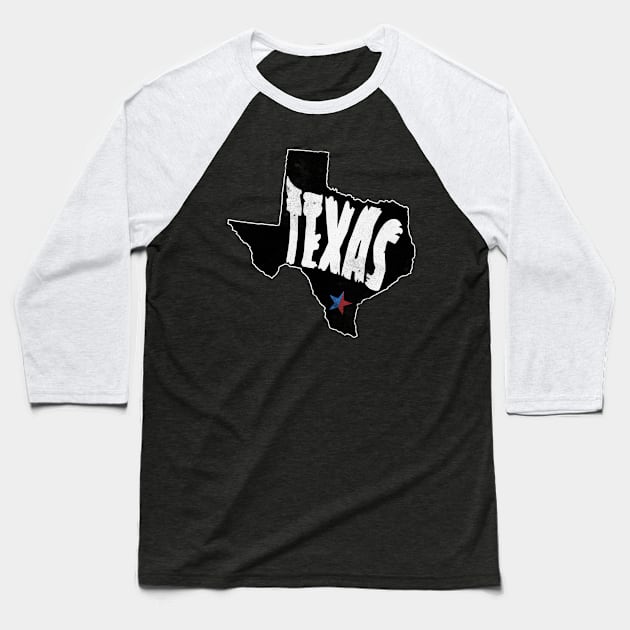 Texas flag Baseball T-Shirt by Theretrotee